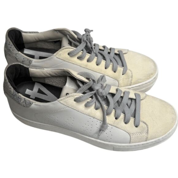 P448 Women's Lace Up Thea Platform Sneakers White Gray Size 10 - Picture 1 of 9